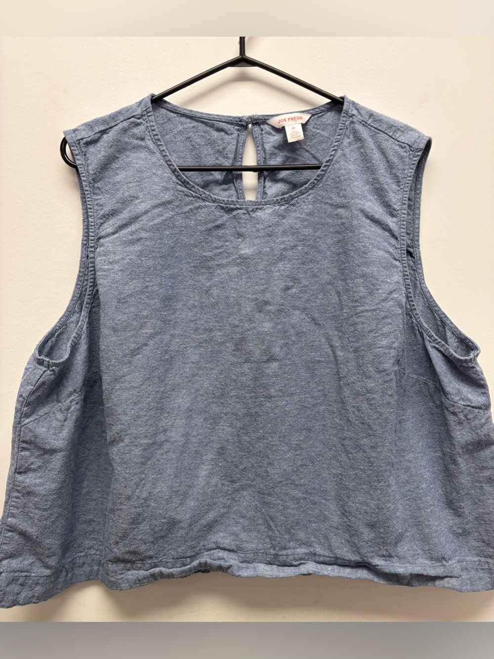 4 For $25 Joe Fresh Blue Chambray Sleeveless Top – 2X